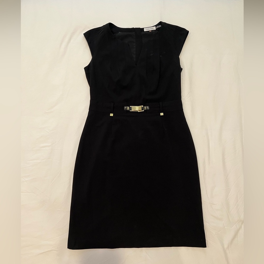 Calvin Klein Black Sleeveless Sheath Dress